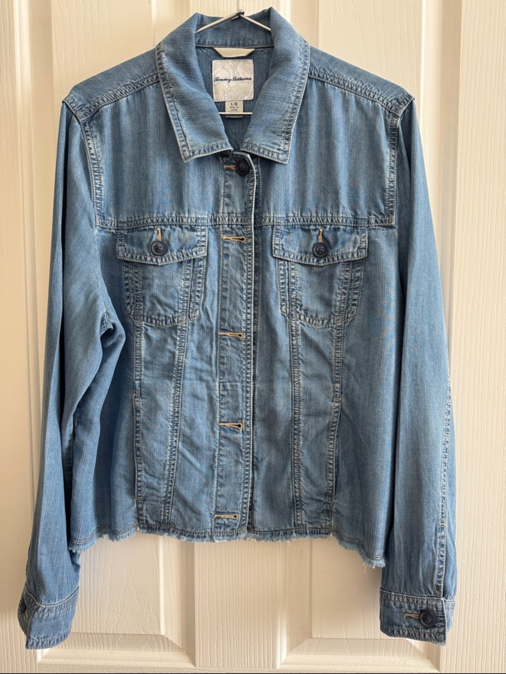 Tommy Bahama Light Wash Blue Denim Jacket